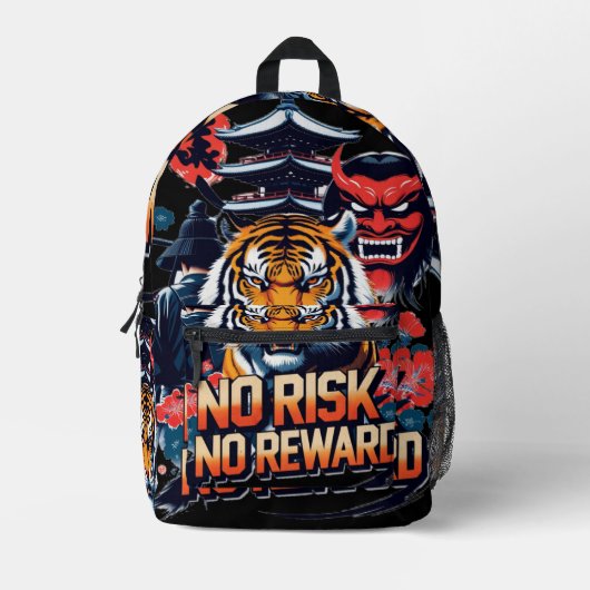 Sac À Dos Imprimé Aucun risque de récompense - Samurai Tiger (Recto)