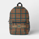 Sac À Dos Imprimé Automne Chic Plaid (Recto)