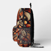 Sac À Dos Imprimé Automne Plaid Feuilles Orange Noir Beige (Droite)