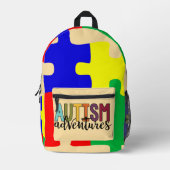 Sac À Dos Imprimé Aventures de l'autisme - Pièces de puzzle (Recto)