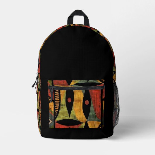 Sac À Dos Imprimé Aztec Design noir (Recto)