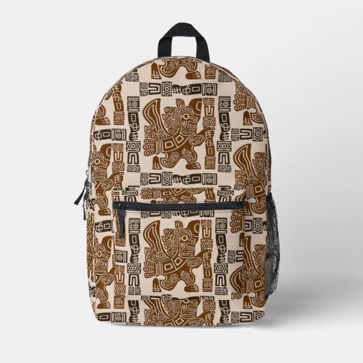 Sac À Dos Imprimé Aztec Eagle Guerrier Tribal Art antique (Recto)