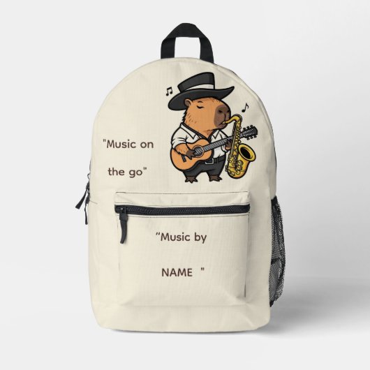 Sac À Dos Imprimé Backpack – Capybara Music Vibes
(Recto)