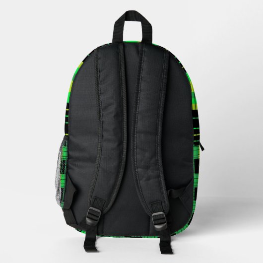 Sac À Dos Imprimé Backpack With Green and Black Plaid Pattern (Verso)