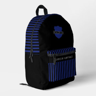 Sac À Dos Imprimé Badge de l'officier de police sur mesure Bleu