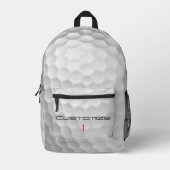 Sac À Dos Imprimé Balle de golf blanche texturée avec nom et numéro (Recto)