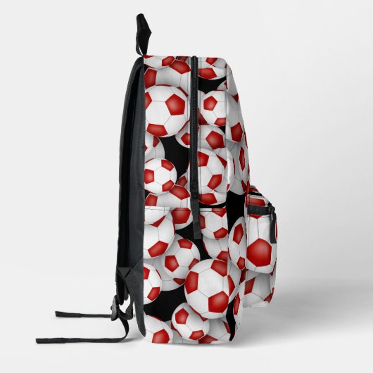 Sac À Dos Imprimé ballons de football rouge monogrammé (Gauche)