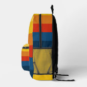 Sac À Dos Imprimé Bandes de coucher de soleil rétroactives avec nom  (Droite)