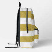 Sac À Dos Imprimé Bandes d'or, Blancs, Motif rayé (Gauche)