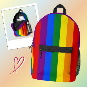 Sac À Dos Imprimé Bandes du drapeau arc-en-ciel LGBTQ+ pour le mois