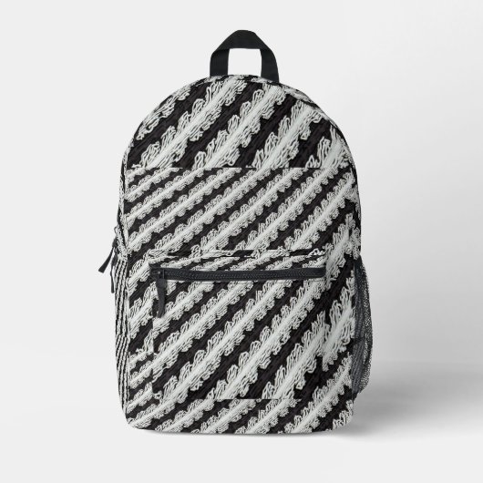 Sac À Dos Imprimé Bandes noires et blanches (Recto)
