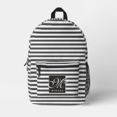 Sac À Dos Imprimé Bandes noires et blanches - Monogrammes (Recto)