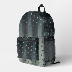 Sac À Dos Imprimé Bandes ombrées de corbeaux gothiques volants