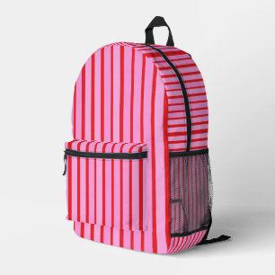 Sac À Dos Imprimé Bandes roses et rouges