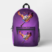 Sac À Dos Imprimé Baseball en feu. (Recto)