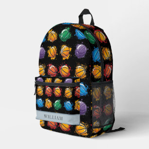 Sac À Dos Imprimé Basket-ball Coloré Enfants Noir Retour À L'École