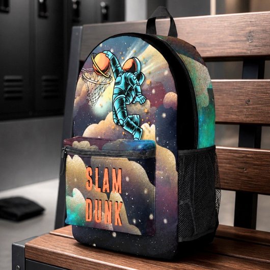 Sac À Dos Imprimé Basket-ball spatial Astronaute Slam Dunk École