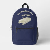 Sac À Dos Imprimé Bateau Blue Pontoon de la Marine avec nom (Recto)