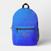 Sac À Dos Imprimé Beau Monogramme Bleu Uni (Recto)