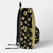 Sac À Dos Imprimé Beautiful Golden Paws Prints on Black Background (Gauche)