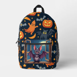 Sac À Dos Imprimé Bébé chauve-souris mignon effrayant motif Hallowee