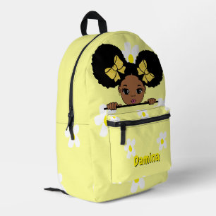 Sac À Dos Imprimé Bébé fille jaune personnalisé