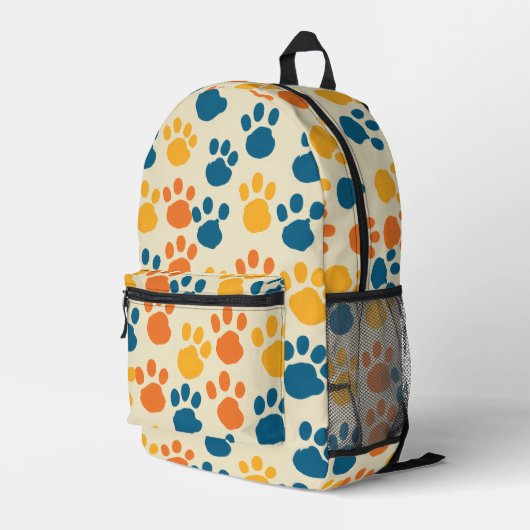 Sac À Dos Imprimé Beige mignon et pawsitivement (Coin arrière droit)