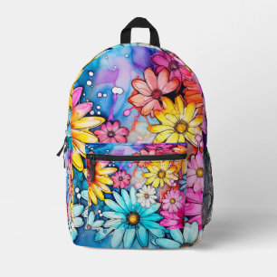 Sac À Dos Imprimé Belle Fleur De Faisée Abstraite