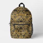 Sac À Dos Imprimé Belle glamour noir et or (Recto)