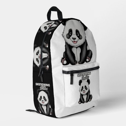 Sac À Dos Imprimé Belle Noire & Blanc Classique Panda Art (Coin arrière gauche)
