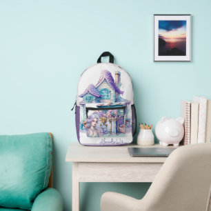 Sac À Dos Imprimé Belle sirène de fée turquoise pourpre nom personna