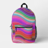 Sac À Dos Imprimé Belles couleurs ondulées de l'arc-en-ciel (Recto)