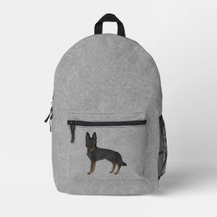 Sac À Dos Imprimé Berger Allemand Bi-Noir Mignon Chien de Dessin Ani