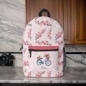 Sac À Dos Imprimé Bicyclette bleu rose Sakura Cerry Blossoms Monogra