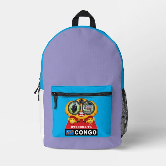 Sac À Dos Imprimé Bienvenue au Congo (Recto)