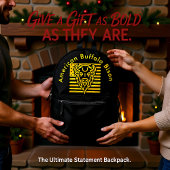 Sac À Dos Imprimé Bison avec Arrière - plan américain