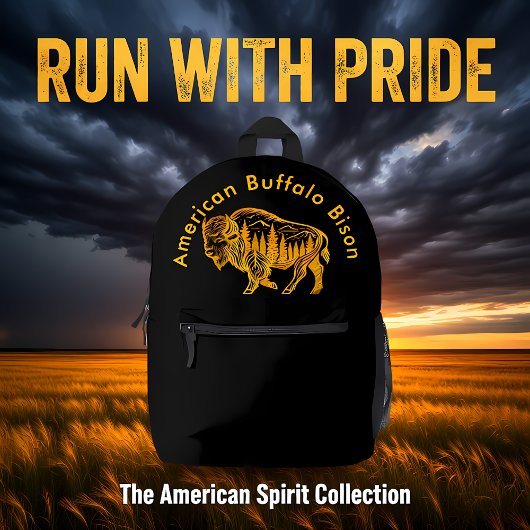 Sac À Dos Imprimé Bison dans une forêt