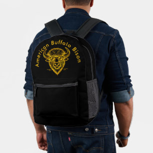Sac À Dos Imprimé Bison portant des lunettes de soleil avec une expr