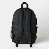 Sac À Dos Imprimé Black Backpack With Yellow & Purple Flowers (Verso)