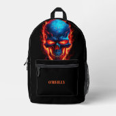 Sac À Dos Imprimé Black Blue Red Sklames Monogramme moderne (Recto)