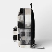 Sac À Dos Imprimé Black Cream White Plaid Stripes (Droite)