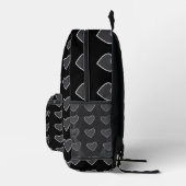 Sac À Dos Imprimé Black Grey Love Hearts Motif (Droite)