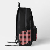Sac À Dos Imprimé Black, Pink Plaid Patches, Name  (Gauche)