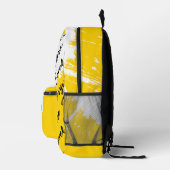 Sac À Dos Imprimé Blanc brossé jaune noir avec initiales (Droite)