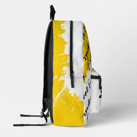 Sac À Dos Imprimé Blanc brossé jaune noir avec initiales (Gauche)