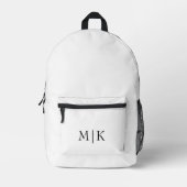 Sac À Dos Imprimé Blanc et noir | Monogramme moderne (Recto)