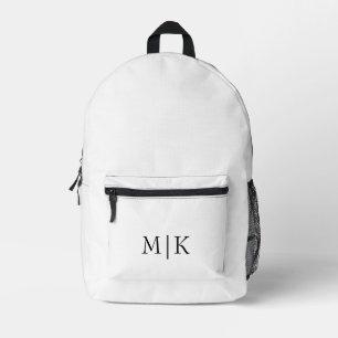 Sac À Dos Imprimé Blanc et noir   Monogramme moderne