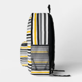 Sac À Dos Imprimé Blanc, Gris et Jaune Rayé (Droite)