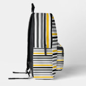 Sac À Dos Imprimé Blanc, Gris et Jaune Rayé (Gauche)