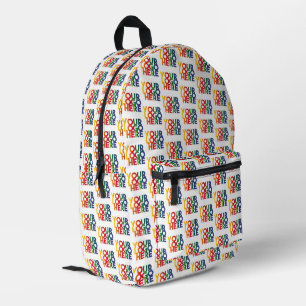 Sac À Dos Imprimé Blancs simple et personnalisé - Logo d'entreprise 